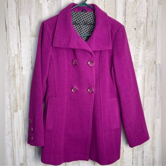 Steve Madden Jackets & Blazers - Steve Madden Wool Blend Magenta Coat Size M